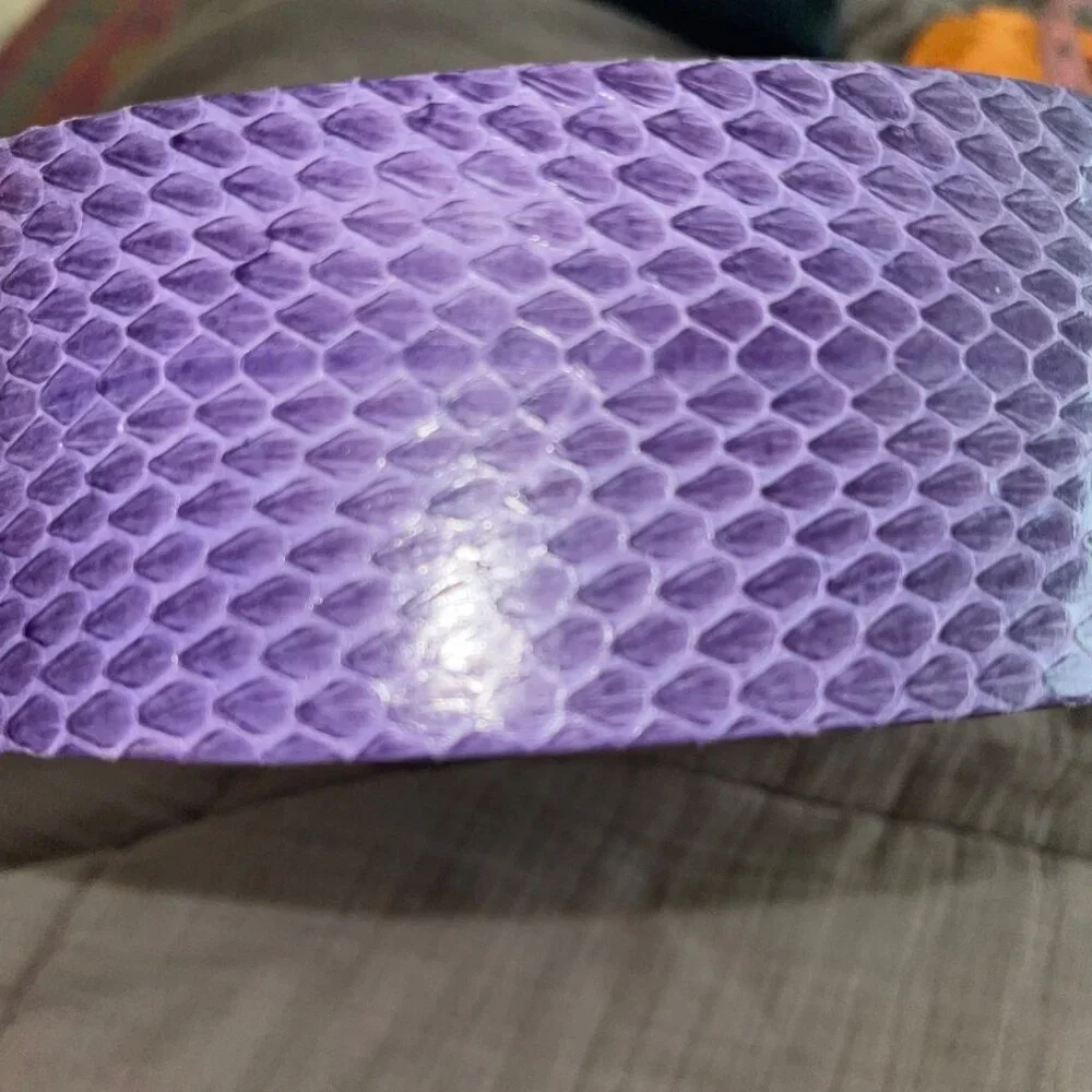 Vintage Womens Belt Size Large Purple Snake Skin Statement